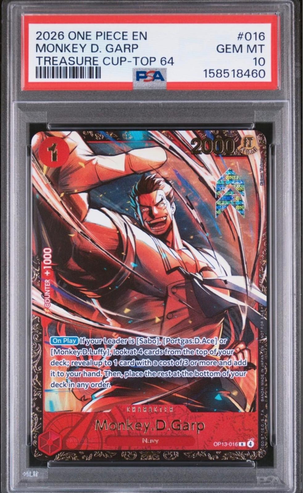 Monkey.D.Garp (OP13-016) (V.1) Special Tournament Promos - PSA10