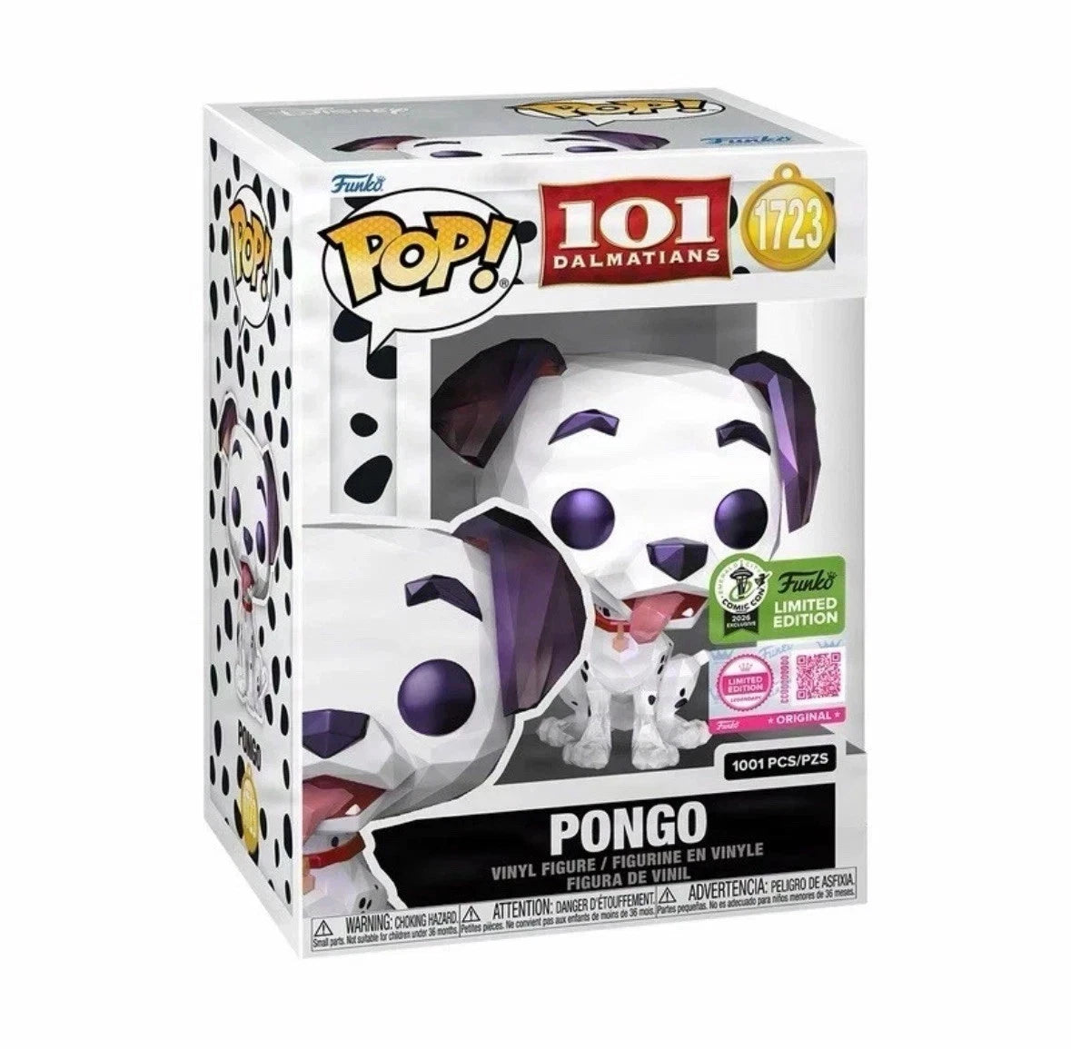 Funko Pop! Pongo (Facet) #1723 101 Dalmati con Protettore Esclusivo ECCC