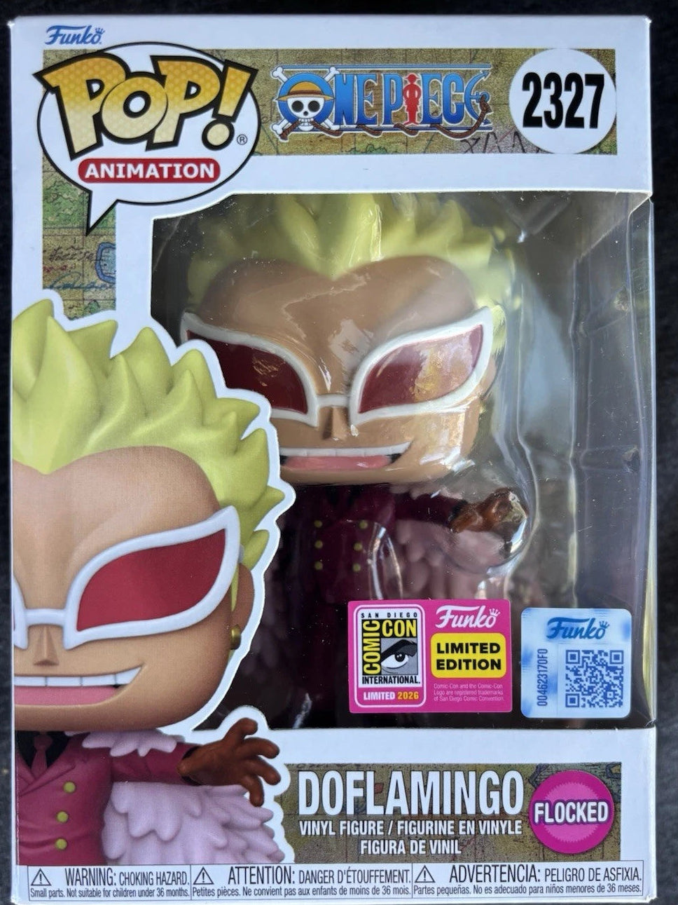 Funko POP Vinile One Piece Doflamingo SDCC ADESIVO UFFICIALE