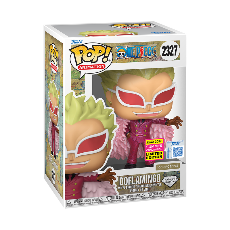 SDCC Limited Edition One Piece Doflamingo (Diamond) Pop! & Bag Bundle Preordine