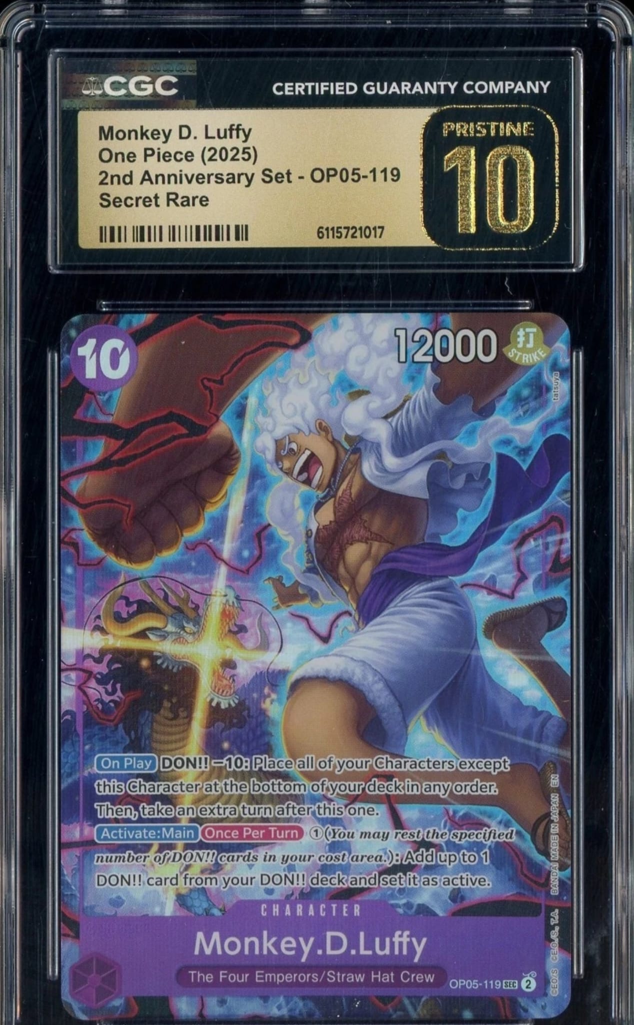 Luffy 2 anniversario Set OP05-119 CGC 10