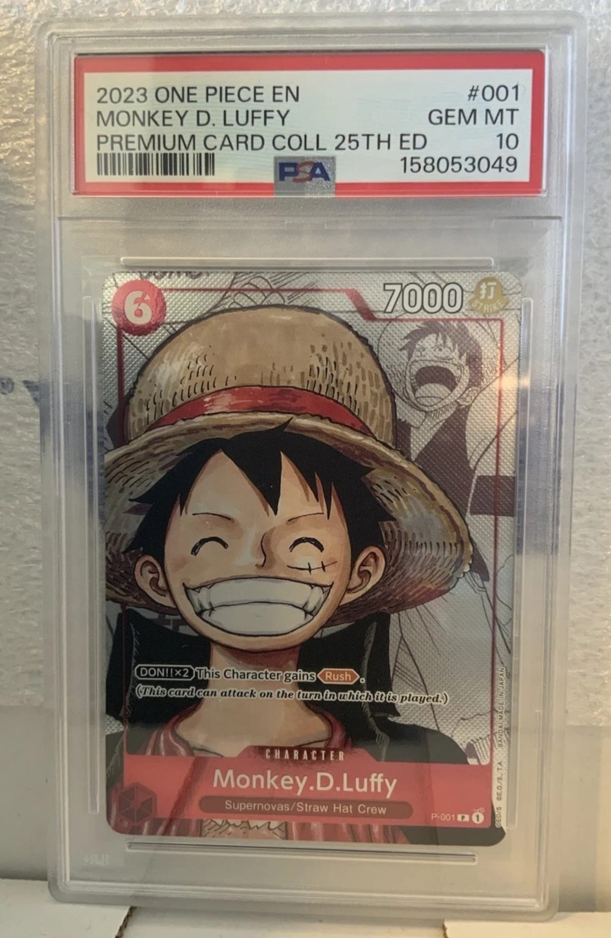 Onepiece Monkey D.Luffy P-001 PSA10