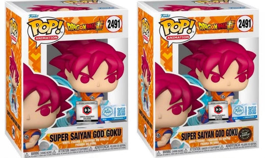 Pre-Order: Funko Pop! Chalice Exclusive: DBS: Super Saiyan God Goku #2491 (Chase plus Non-Chase) (PR)