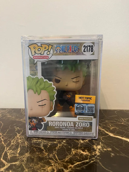 Funko Pop Roronoa Zoro Hot Topic Exclusive LE 3500 #2178 One Piece & Protector