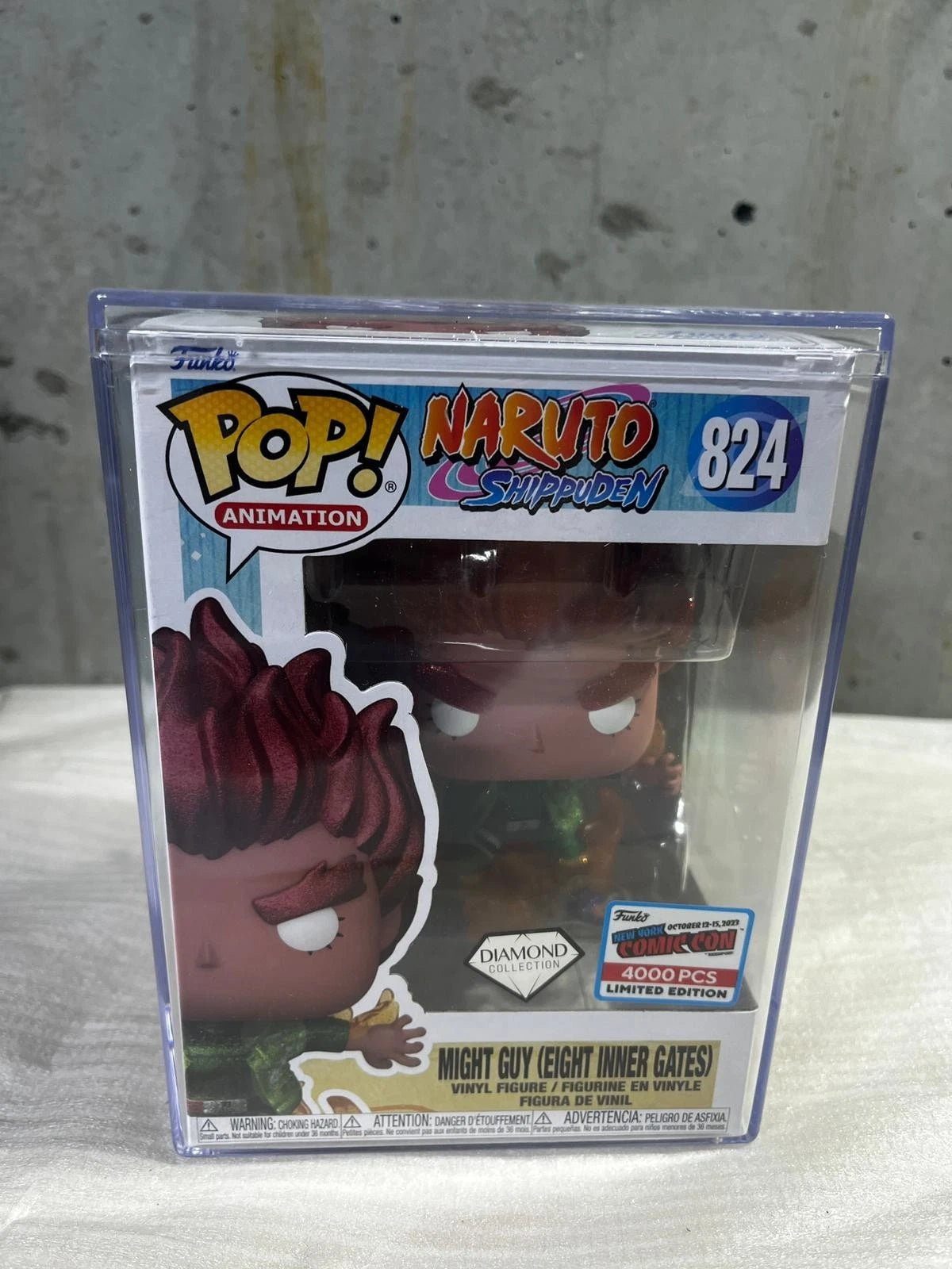 Funko Pop! #824 Might Guy Diamond *LE 4000* Naruto NYCC Exclusive w/ Hardstack