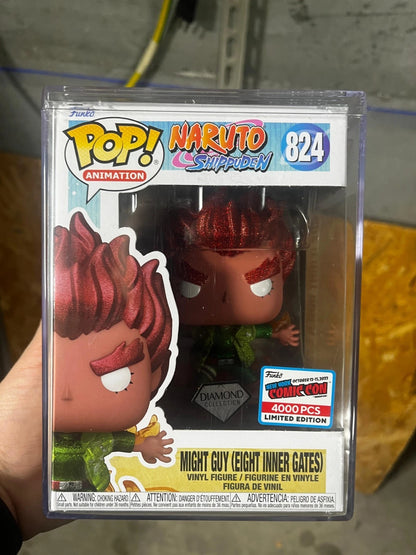 Funko Pop! #824 Might Guy Diamond *LE 4000* Naruto NYCC Exclusive w/ Hardstack
