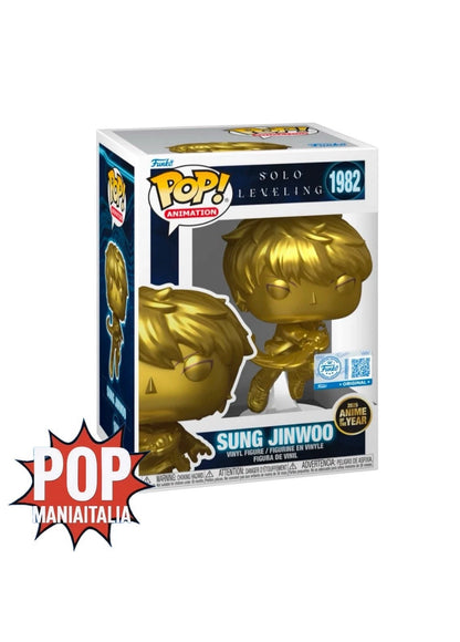Funko Pop! Sung Jinwoo #1982 (Gold, Anime of the Year Edition) w/Pro