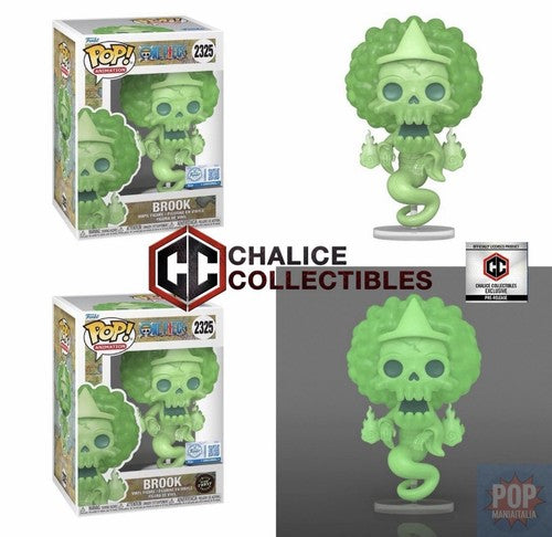 Funko POP! One Piece Brook 2325 Stiker Chalice Bundle Regular + Chase